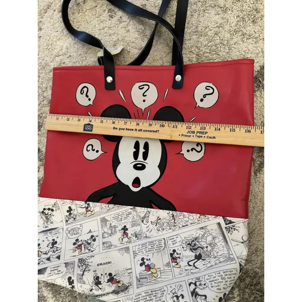 NWT Disney Hallmark Mickey Mouse Comic Strip Tote Shoulder Bag Vegan Leather
